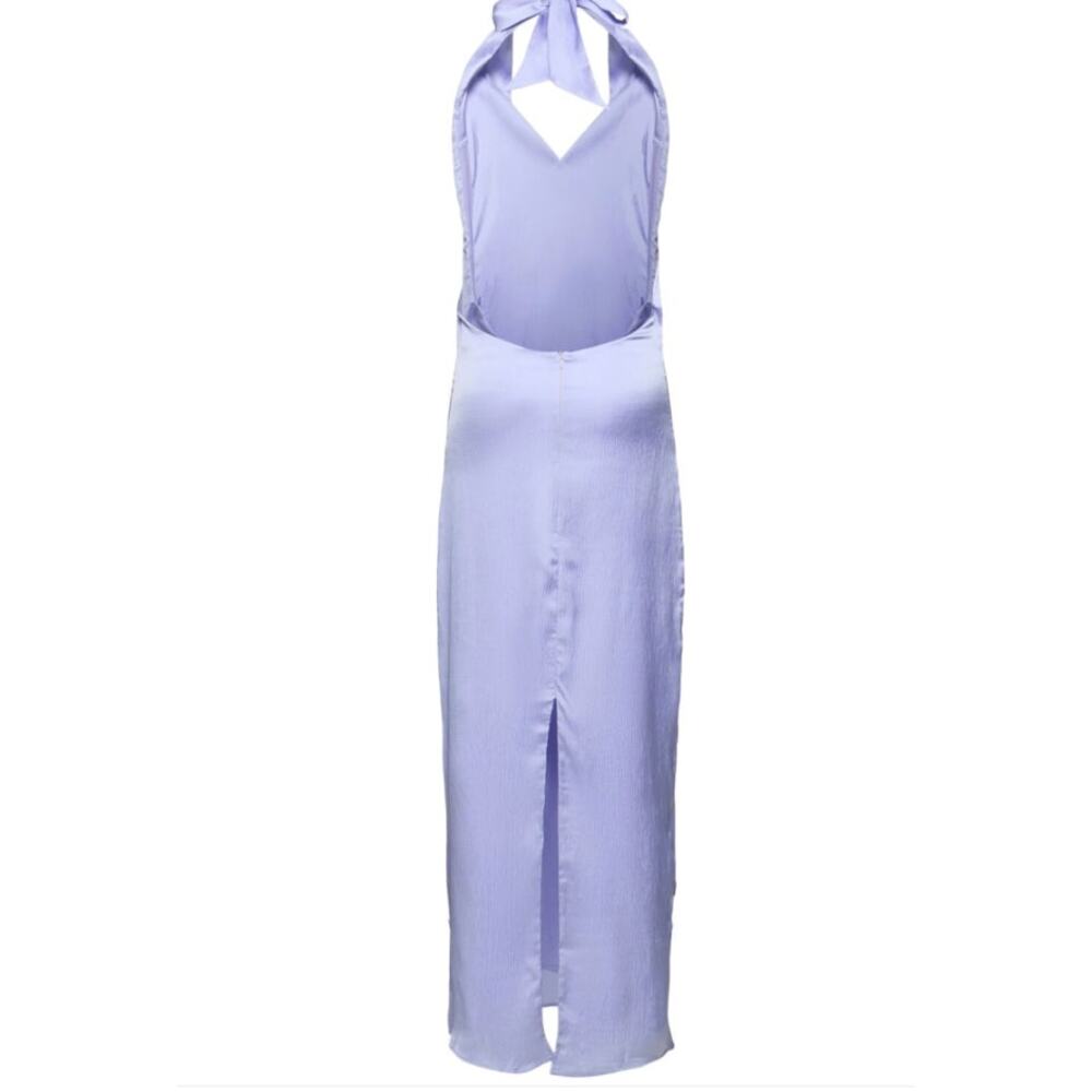 Baobab Dress Small Amorino Studded Lilac Blue Satin Halter Neck Summer Resort - Picture 3 of 16